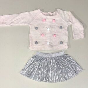 Cat & Jack Shiny Silver Baby Skirt